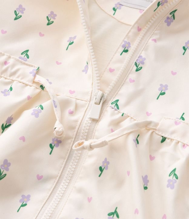 Campera Parka Infantil con Capucha Estampa Floral – Talle 1 a 6 años 4