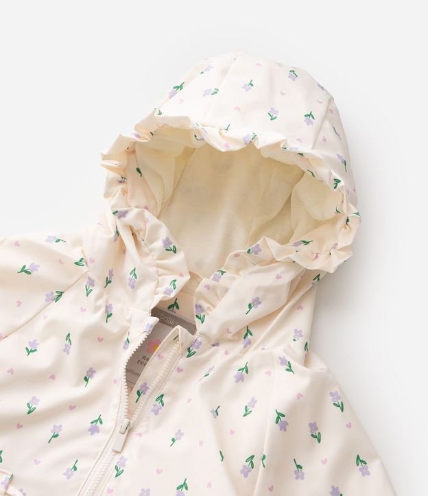 Campera Parka Infantil con Capucha Estampa Floral – Talle 1 a 6 años 5