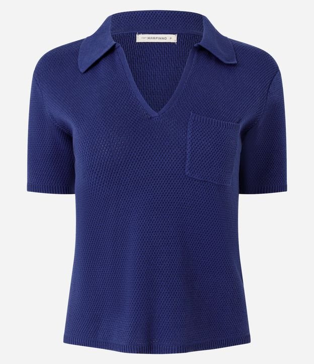 Blusa Regular en Punto con Bolsillo Delantero 5