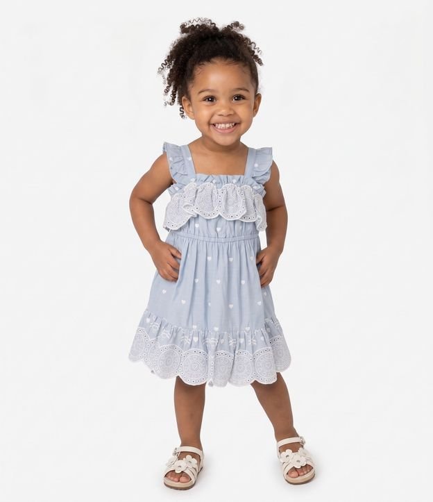 Vestido Infantil con Corazones y Bordados - Talle 1 a 6 años 1