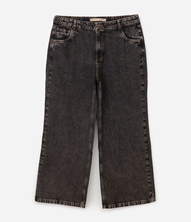 Pantalón Wide en Jeans con Bajo a Hilo Curve & Plus Size 6