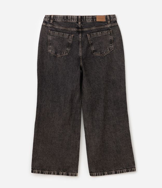 Pantalón Wide en Jeans con Bajo a Hilo Curve & Plus Size 7