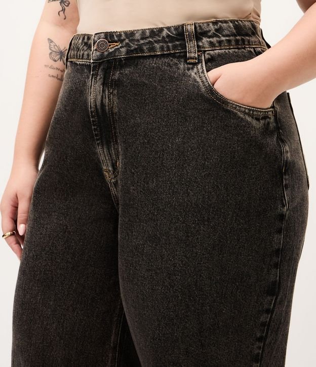 Pantalón Wide en Jeans con Bajo a Hilo Curve & Plus Size 3