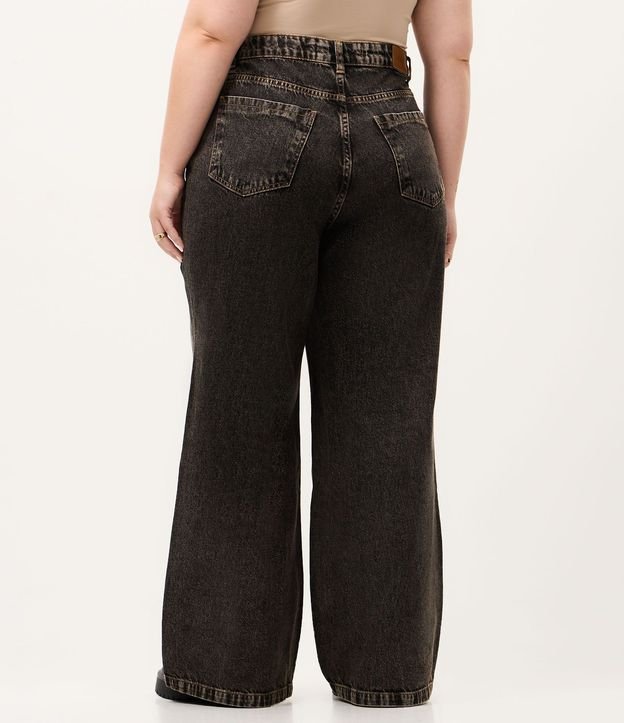Pantalón Wide en Jeans con Bajo a Hilo Curve & Plus Size 5