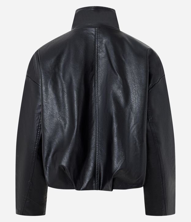 Campera en PU con Cuello Alto y Bajo con Elástico 3