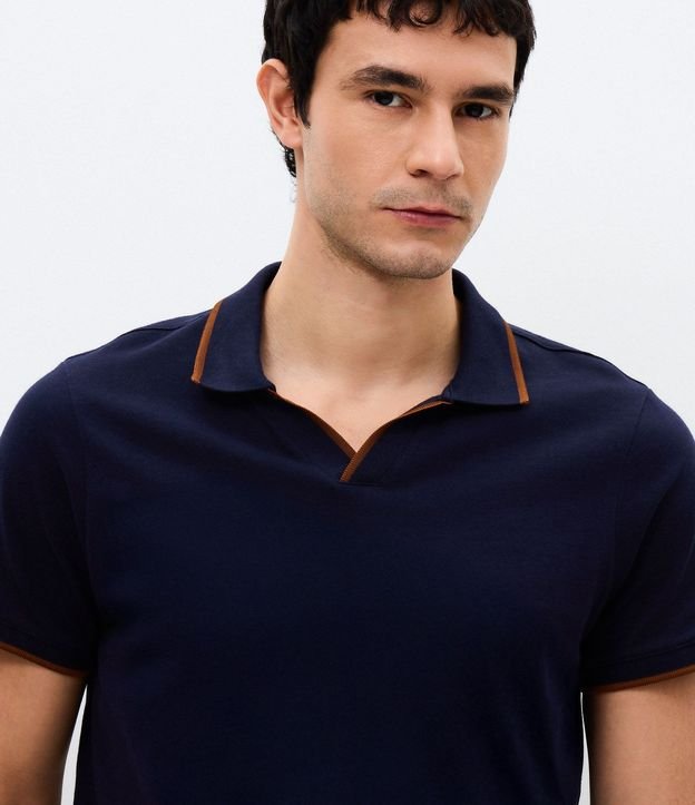Camisa Polo Manga Corta con Detalle Contrastante 3