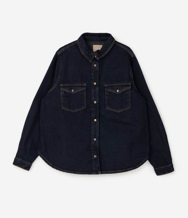 Camisa Overshirt Jeans con Botones Curve & Plus Size 6