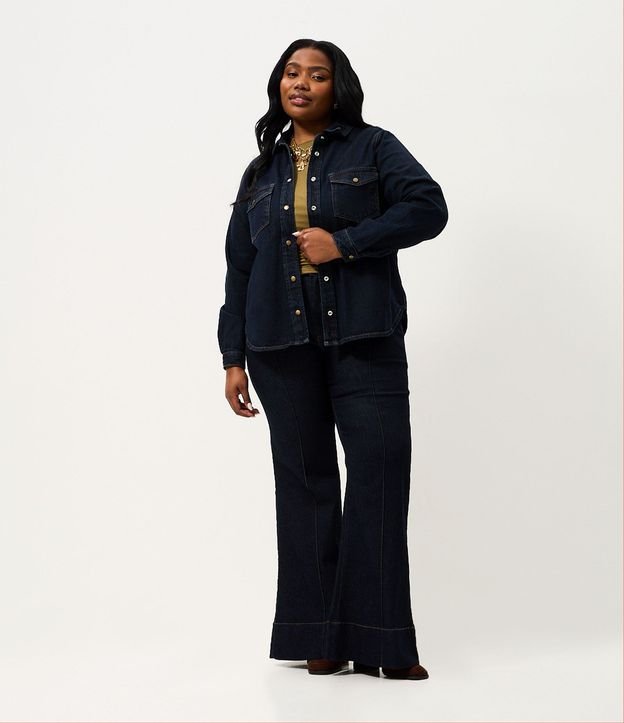 Camisa Overshirt Jeans con Botones Curve & Plus Size 2