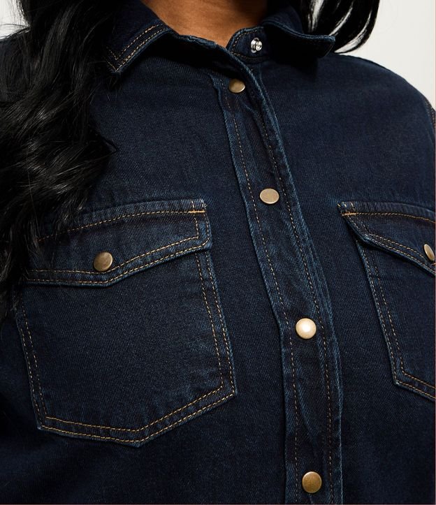 Camisa Overshirt Jeans con Botones Curve & Plus Size 4