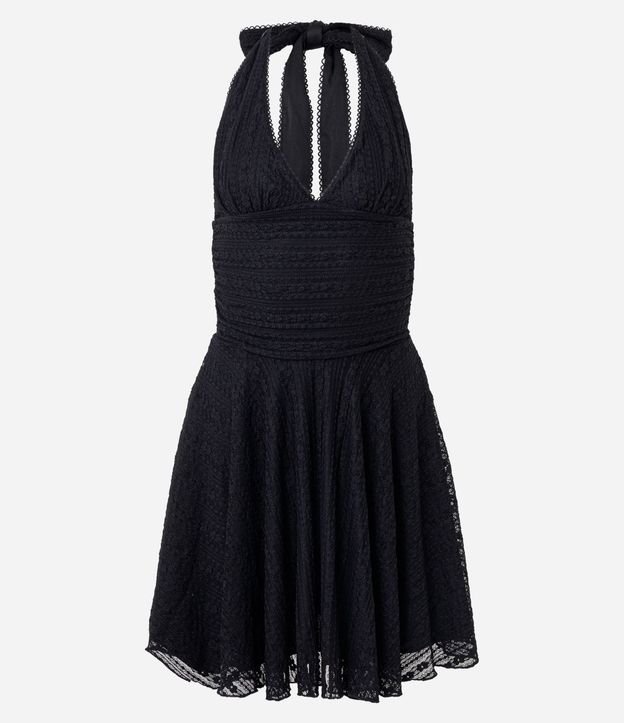 Vestido Midi Frente Unica en Encaje con Lazo 5
