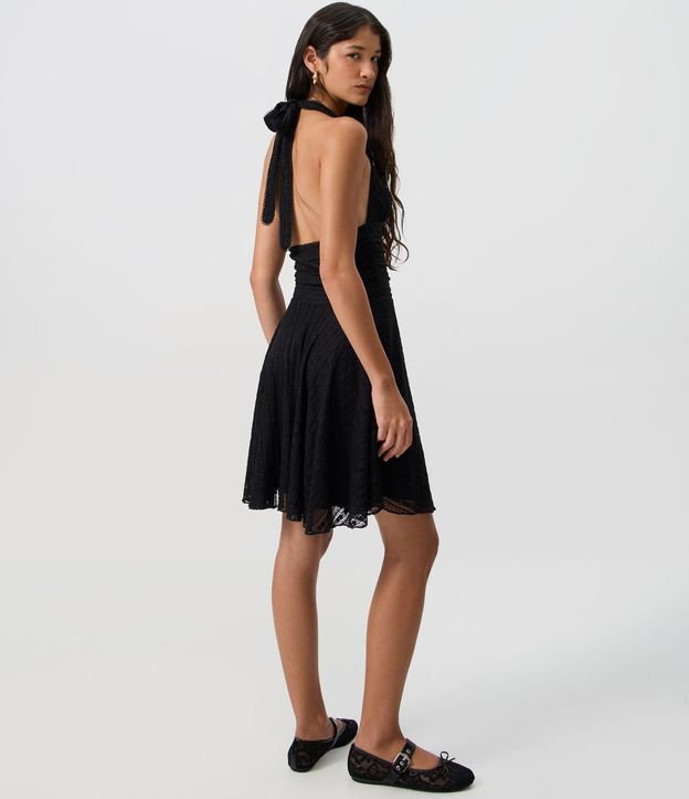 Vestido Midi Frente Unica en Encaje con Lazo 4