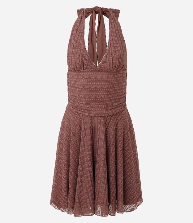 Vestido Midi Frente Unica en Encaje con Lazo 5