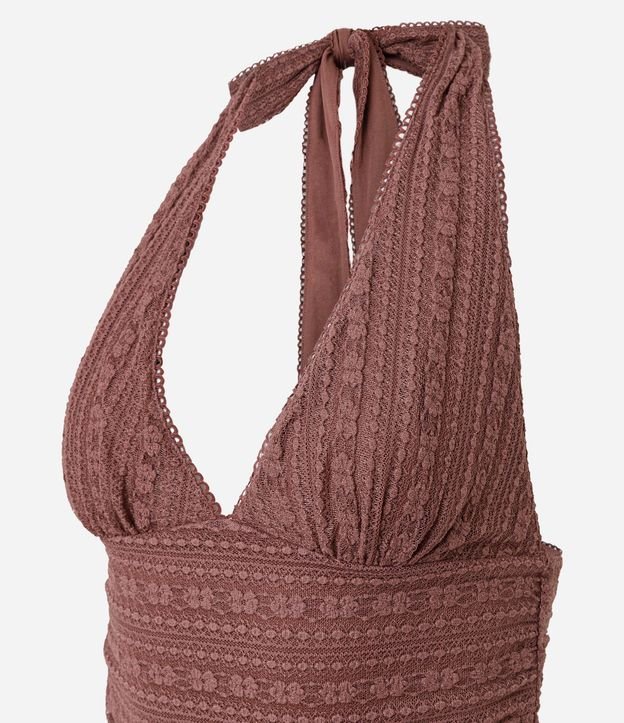 Vestido Midi Frente Unica en Encaje con Lazo 6