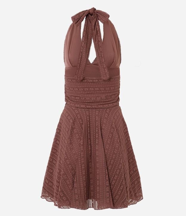 Vestido Midi Frente Unica en Encaje con Lazo 7