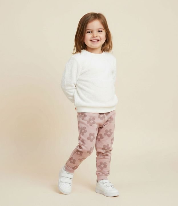 Pantalón Infantil Jogger en Algodón con Estampa Floral – Talle 1 a 6 años