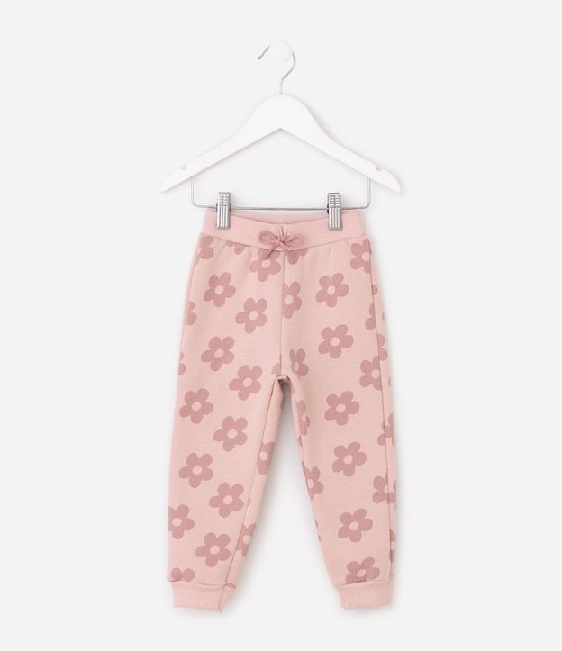 Pantalón Infantil Jogger en Algodón con Estampa Floral – Talle 1 a 6 años 2