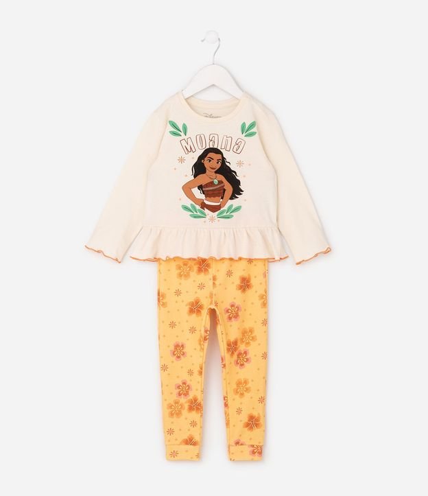 Pijama Infantil con Estampado Moana y Fullprint Floral – Talle 2 a 6 años 2