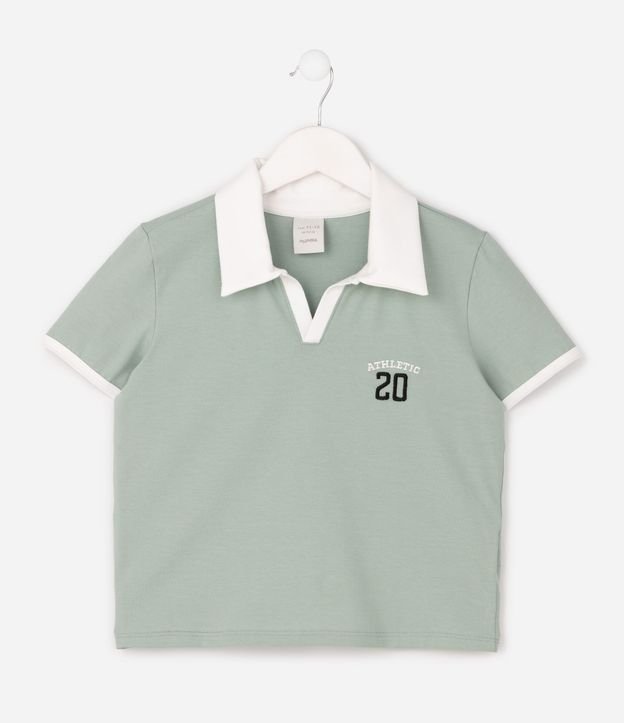 Blusa Infantil Cuello Polo con Bordado Localizado - Talle 5 a 16 años 2