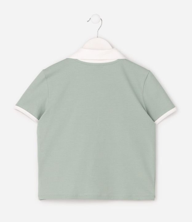 Blusa Infantil Cuello Polo con Bordado Localizado - Talle 5 a 16 años 3