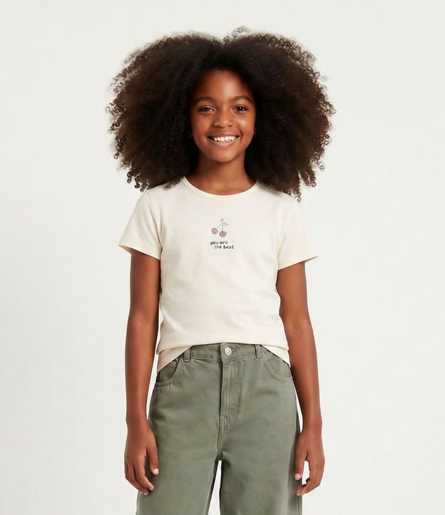 Remera Infantil en Algodón con Estampa de Cerezas - Talle 5 A 14 años 1