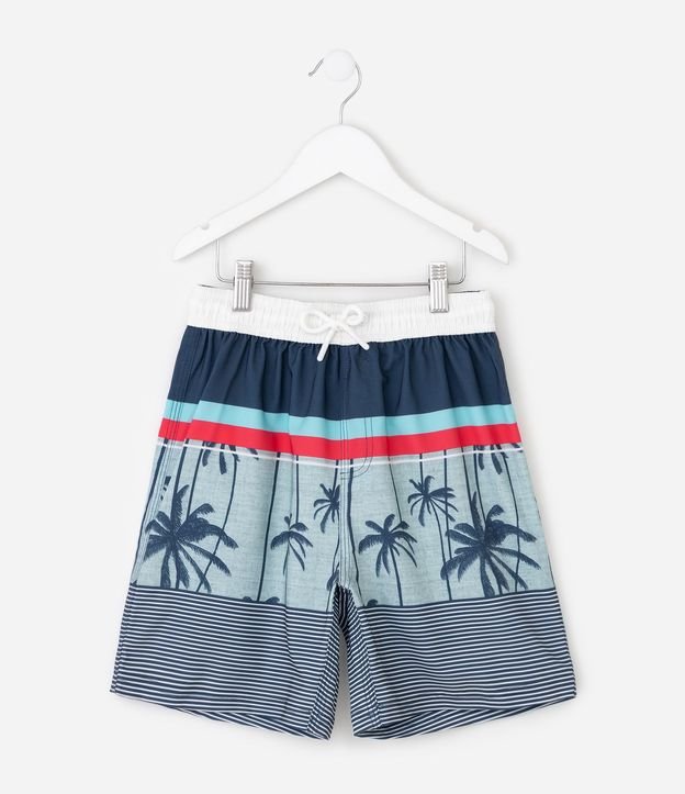 Bermuda Infantil Rayas con Estampa de Palmeras – Talle 5 a 14 años 3