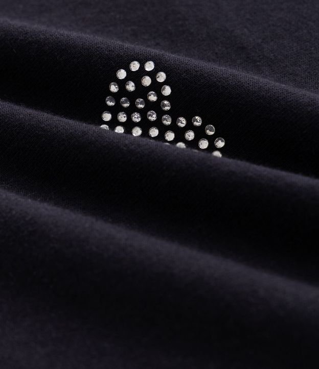 Remera Infantil en Algodón con Aplicación de Corazones en Strass - Talle 5 a 14 años 4
