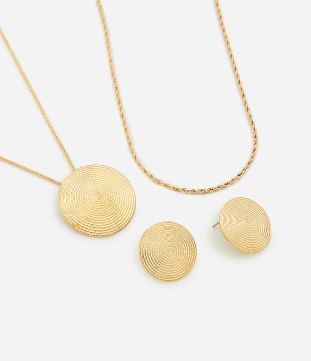 Conjunto de Collar Capas y Caravana con Colgante Circular