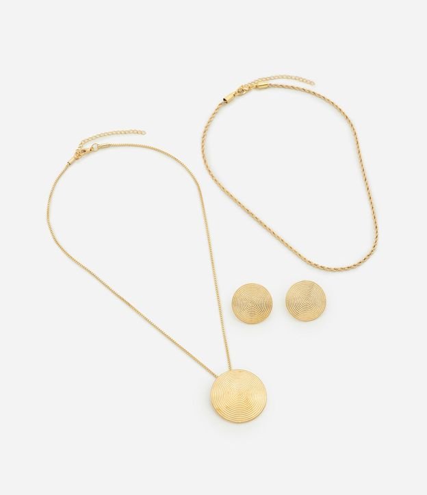Conjunto de Collar Capas y Caravana con Colgante Circular 2