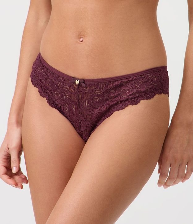 Bombacha Bikini en Encaje Rústica con Cintura Elástica 2