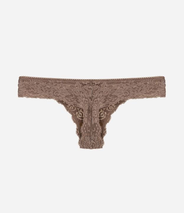 Bombacha Bikini Hilo en Encaje Floral con Moña en la Cintura 6