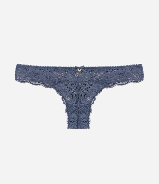 Bombacha Bikini Hilo en Encaje Floral con Moña en la Cintura 5
