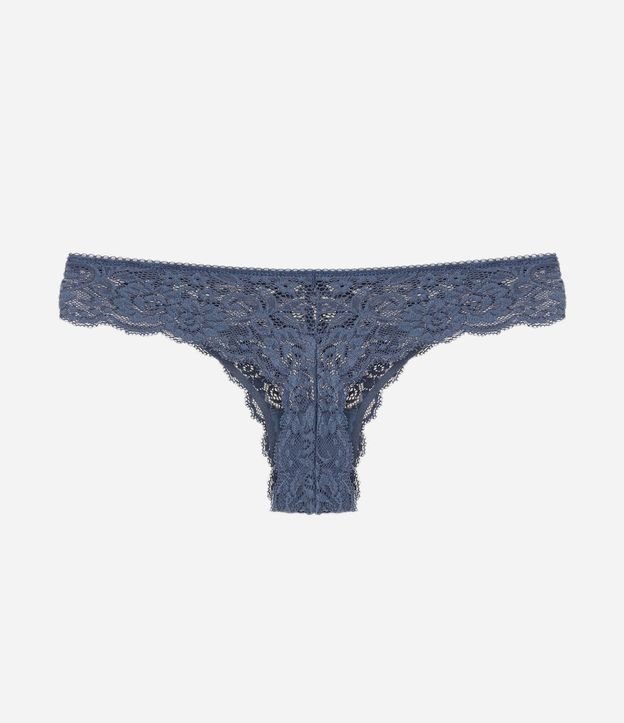 Bombacha Bikini Hilo en Encaje Floral con Moña en la Cintura 6