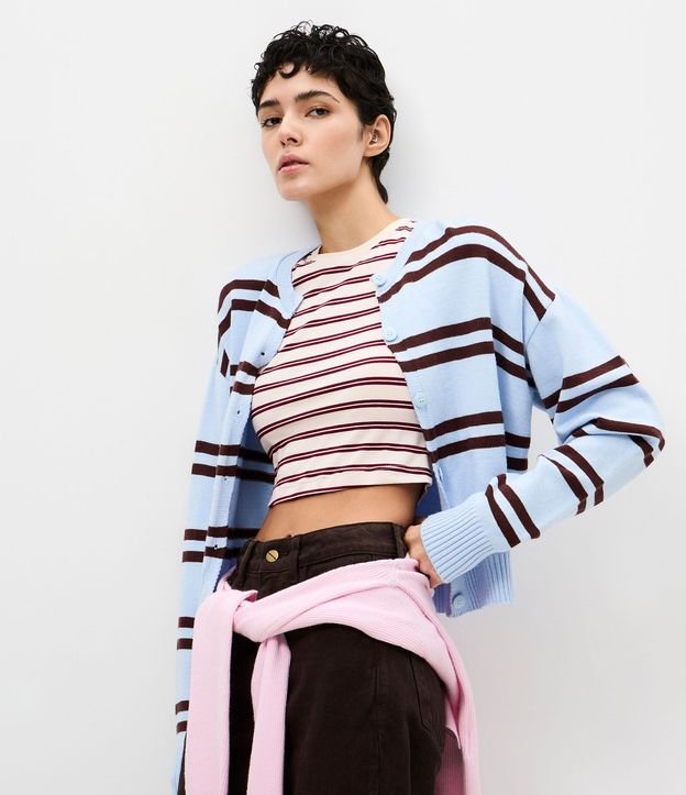 Blusa en Algodón con Estampa Rayada