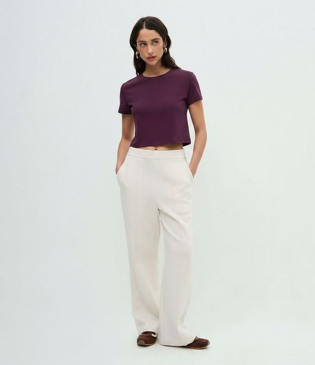 Blusa Cropped Manga Corta en Cotton