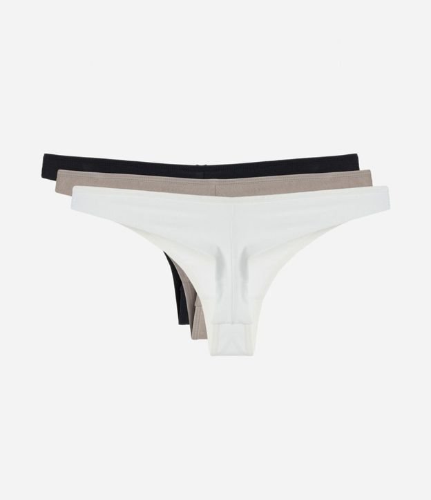 Kit 03 Bombachas Bikini Hilo en Algodón con Moña 2