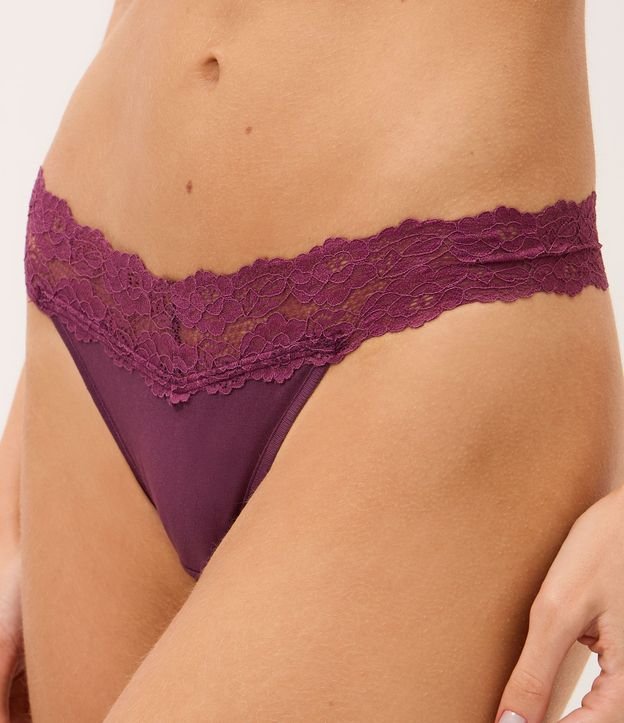 Kit 02 Bombachas Bikini Hilo con Cintura de Encaje 4