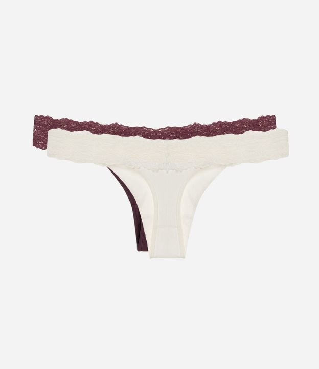 Kit 02 Bombachas Bikini Hilo con Cintura de Encaje 2