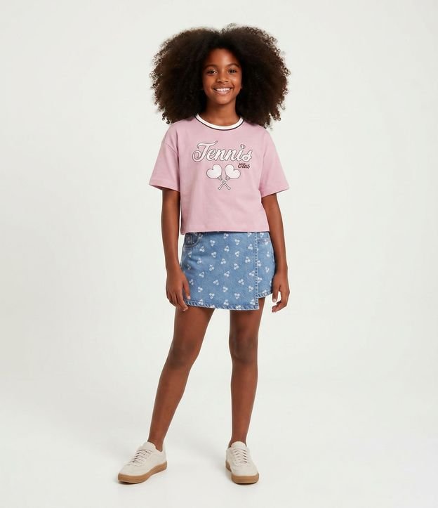 Remera Boxy en Algodón con Estampa de Lettering Tennis Club - Talle 5 a 16 años