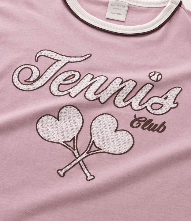 Remera Boxy en Algodón con Estampa de Lettering Tennis Club - Talle 5 a 16 años 5