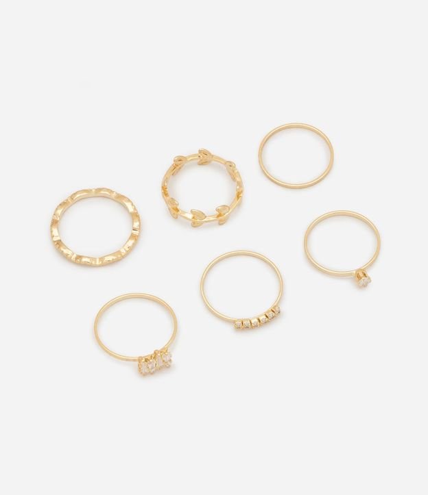 Kit 06 Anillos Delicados en Metal con Diseños Variados