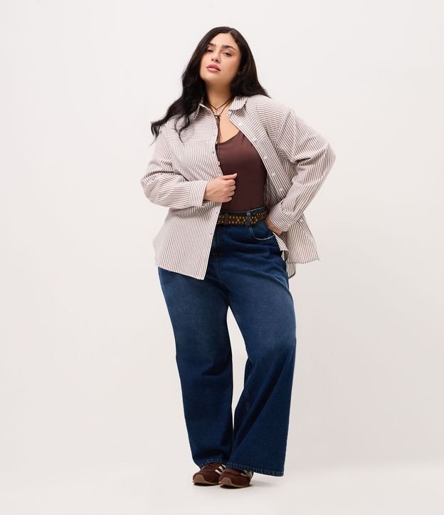 Camisa en Ana Ruga Rayada Curve & Plus Size 2