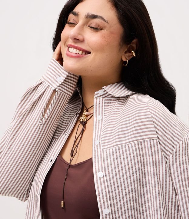 Camisa en Ana Ruga Rayada Curve & Plus Size 3