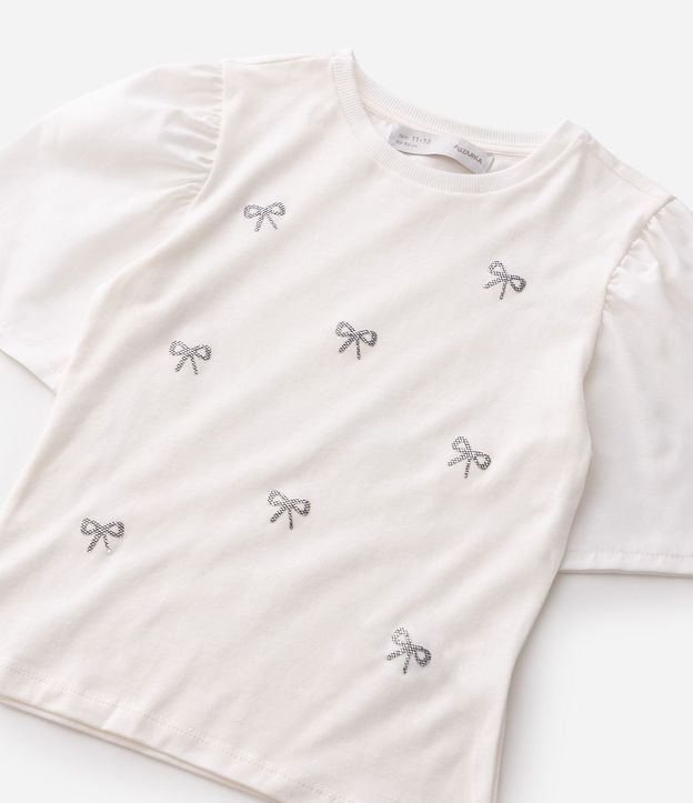 Remera Regular Infantil en Rib con Lacitos Brillosos - Talle 5 a 14 años 4