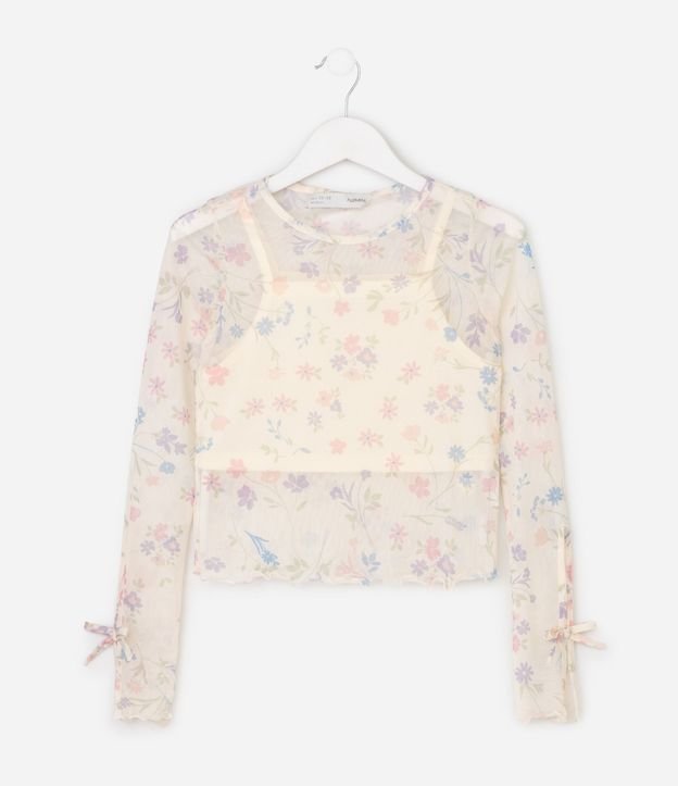 Blusa Infantil en Tule con Top Por Debajo - Talle 7 a 16 años 7