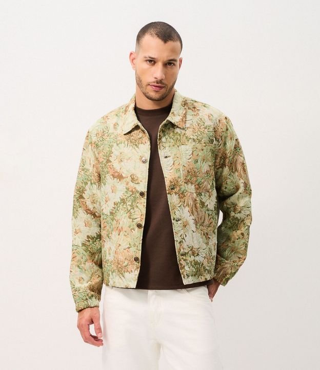 Campera Trucker en Jacquard Floral 3