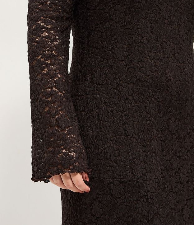 Vestido en Encaje de Manga Larga Flare Curve & Plus Size 4
