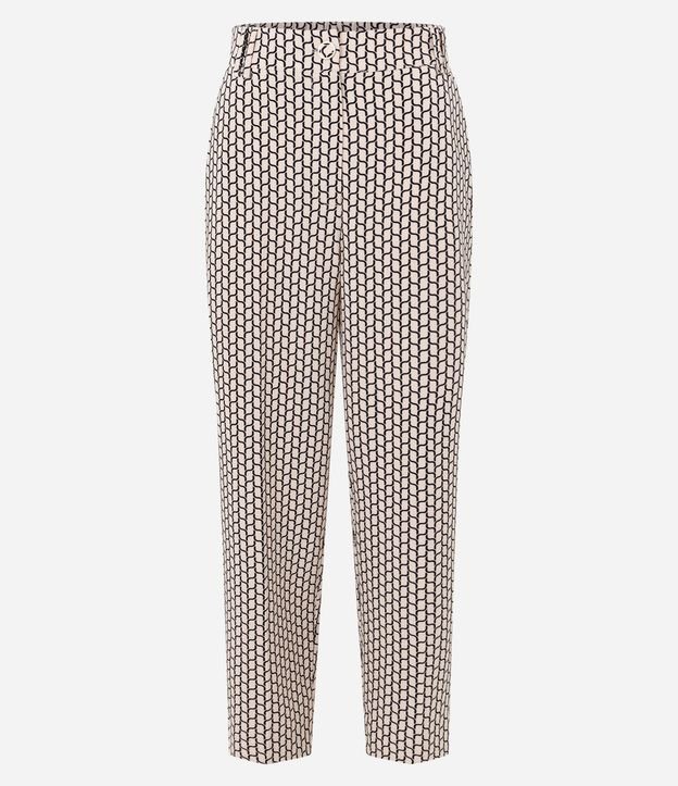 Pantalón Carrot en Crepé con Cintura Elástica y Estampa Geométrica 6
