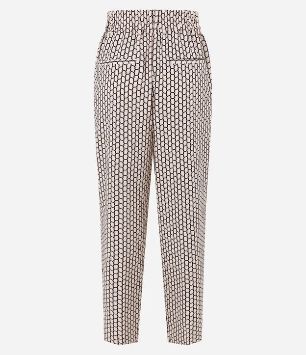 Pantalón Carrot en Crepé con Cintura Elástica y Estampa Geométrica 7