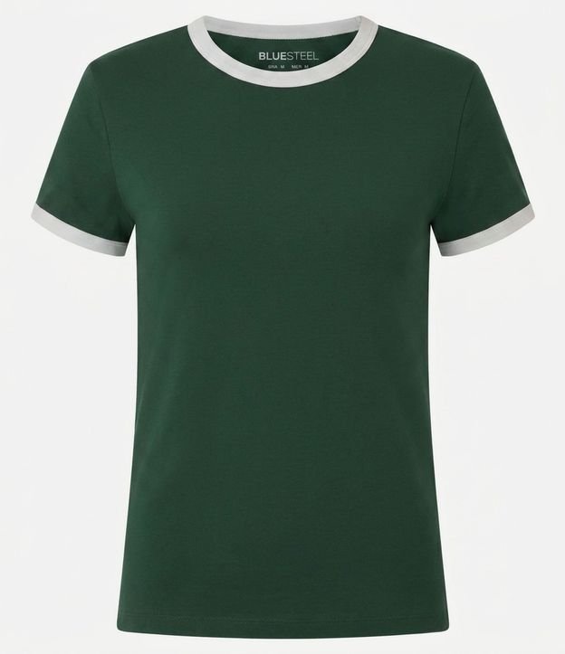 Blusa Baby Look con Mangas y Cuello Contrastantes 2