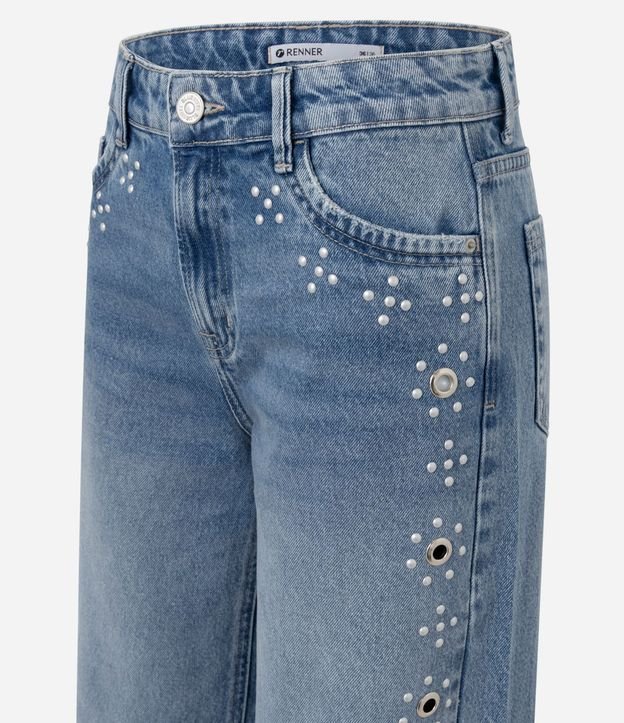 Pantalón Wide Leg en Jeans con Cintura Baja y Ojal en el Lateral 6